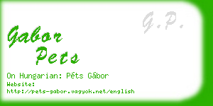 gabor pets business card