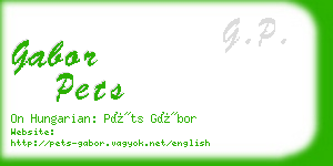 gabor pets business card